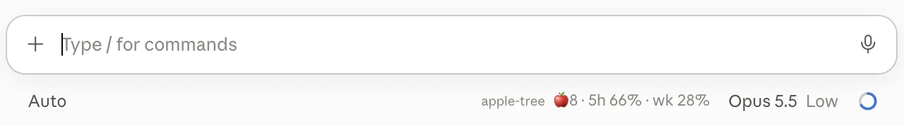 The apple tree in the status bar